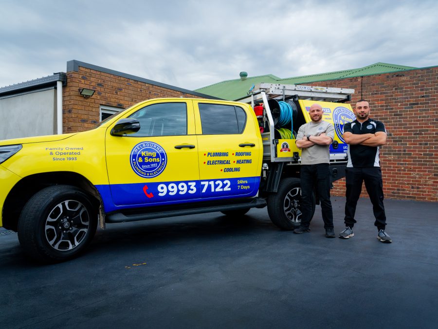 King & Sons plumbing van and team